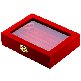 Jewelry Boxes Cufflink Box Fabric Square Black Red
