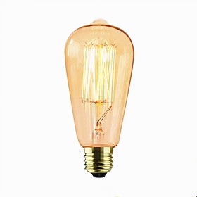 1pc 40W E26/E27 ST64 Warm Yellow 2000 K Decorative Incandescent Vintage Edison Light Bulb 110-120V 220-240V