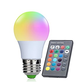 1pc 3W 250lm E26 / E27 LED Smart Bulbs 10 LED Beads SMD 5050 Infrared Sensor Dimmable Decorative Remote-Controlled RGBW 85-265V
