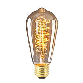 1pc 40W 360lm E26 / E27 LED Filament Bulbs ST64 Edison Bulb LED Beads COB Dimmable Decorative Warm White 220-240V