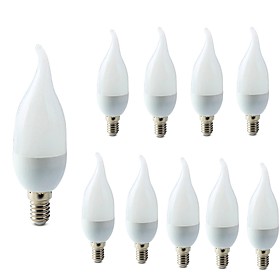 10pcs 2W 200lm E14 LED Candle Lights C35L 10 LED Beads SMD 2835 Decorative Warm White Cold White 220-240V