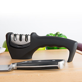 Kitchen Tools Stainless Steel Plastic Convenient Grip Knife Sharpener Cooking Utensils 1pc