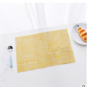 Contemporary PVC(PolyVinyl Chloride) Square Placemat Solid Colored Table Decorations 1 pcs