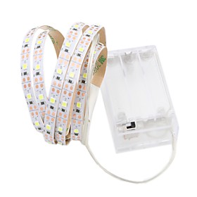 1m Flexible LED Light Strips 60 LEDs Warm White / White Cuttable / Decorative / Self-adhesive AA Batteries Powered 1pc