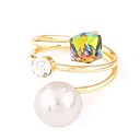 bague strass perle d...
