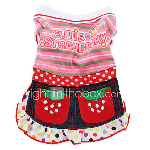 Cutie Erdbeer-Stil Kleid für Hunde (XS-XXL, pink)