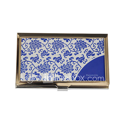 Personalized Blue and White Pattern Gravur Visitenkartenhalter