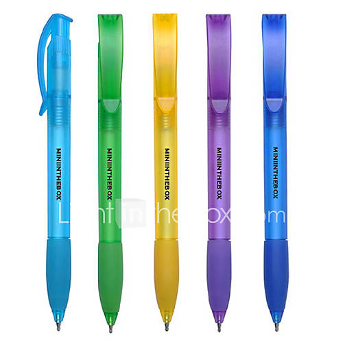 Personalisierte Promotional Gift Gebogene blaue Tinte Automatische Kugelschreiber (ab 100 Stück, farbig sortiert)