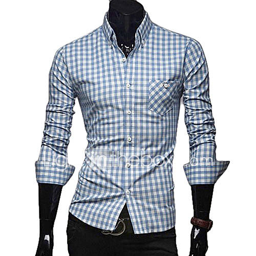 Herrenmode Cotton Plaid Shirt (verschiedene Größe, farbig sortiert)