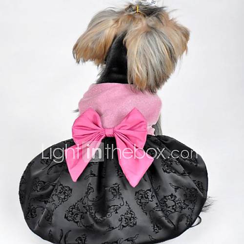 Elgant Bowknot-Design mit Beflockung Princess Dress für Pet Hunde & Katzen