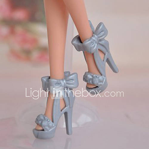 Barbie-Puppe Grau Bowknot Schuhe mit hohen Absätzen