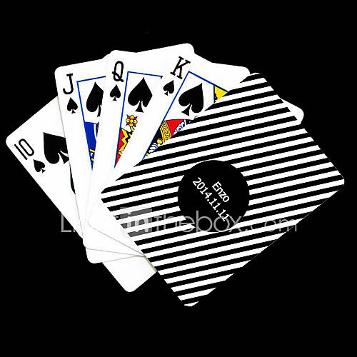 Personalisierte Geschenke Schwarz-weiß gestreiften Muster-Spielkarte für Poker