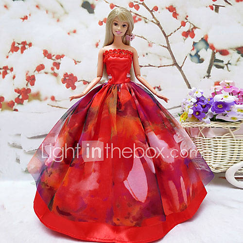 Barbie-Puppe Red Rose Design Prinzessin Wedding Dress
