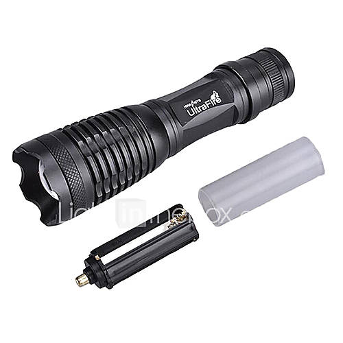 Ultrafire E6 2000LM 7 Modus Zoomable CREE XM-L T6 LED Taschenlampe (18650orAAA, 2  18650, Chrger)