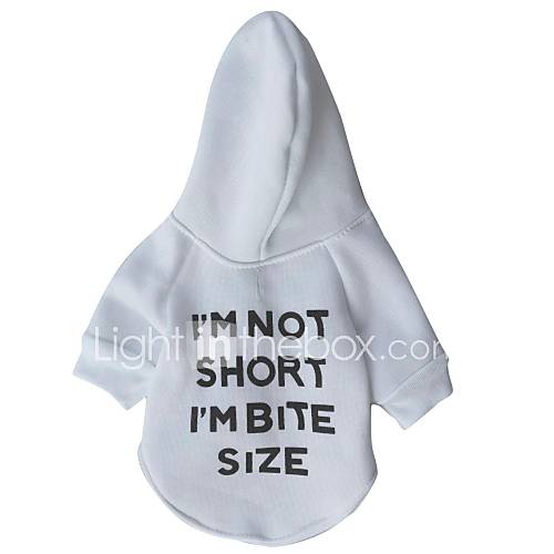 I'M NOT SHORT Pattern Fleeces Hoodies T-Shirt for Dogs(Whire/Blue/Gray Assorted Sizes)