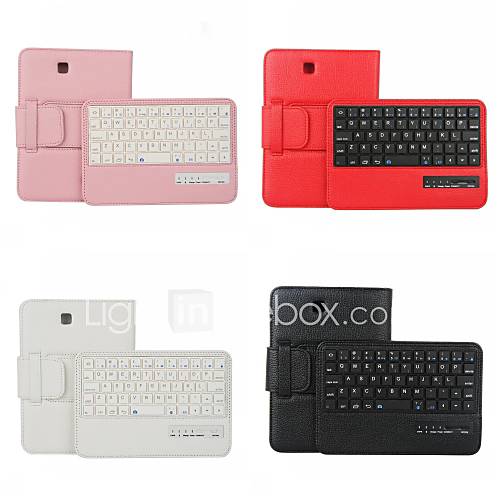 epgate-Wireless Bluetooth V3.0 Tastatur  PU Leder Schutzhülle für Samsung T230 TAB4