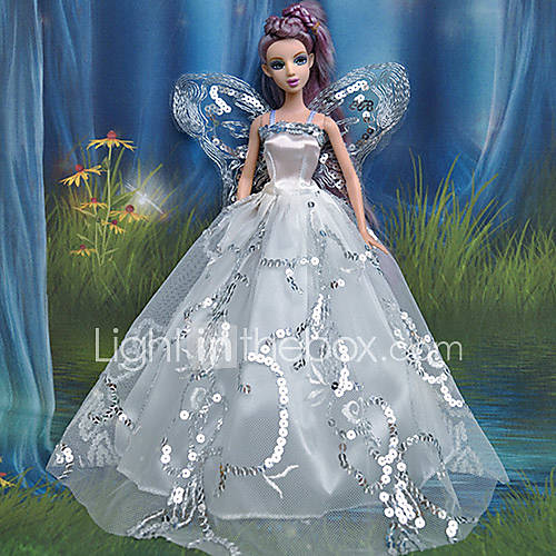 Barbie White Lace Engelsflügel Kleid