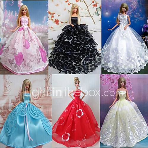 Barbie-Puppe schöne Fee Prinzessin Stil Kleid (6 Stück)