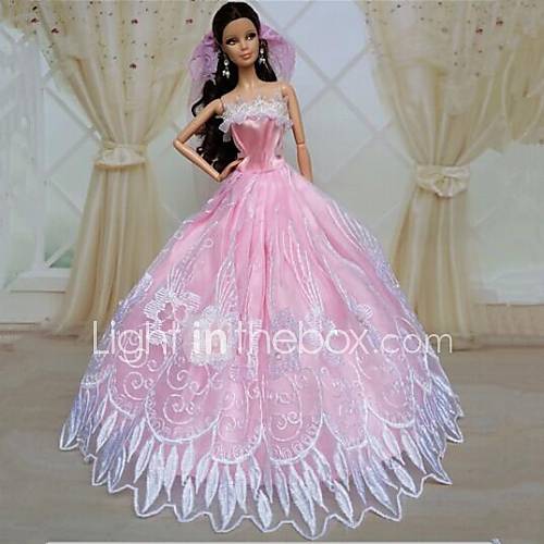Barbie-Puppe ärmellose süße rosa Mädchen Prinzessin Kleid