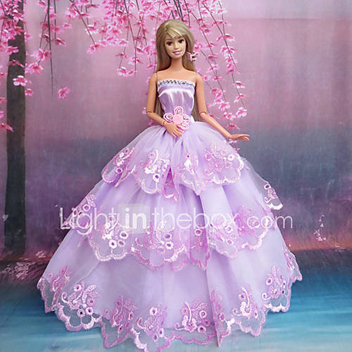 Barbie-Puppe geheimnisvoll elegant Lavendel lila Blase Prinzessin Kleid