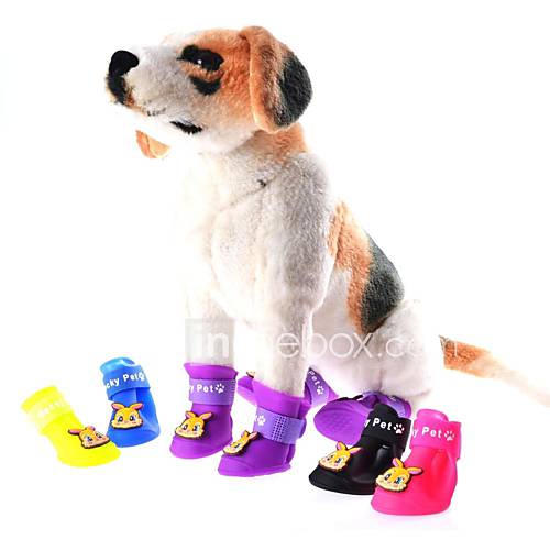 Haustier Hund Bonbonfarben Stiefel wasserdicht Gummischutz pet cartoon regen Schuhe