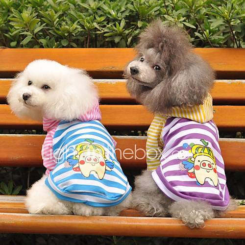 niedlichen Welpen Hund Kleidung Haustierkleid cartoon Stripe Hoodie T-Shirt mit verschiedenen Farben und verschiedenen Größen