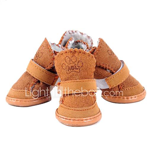 4pcs entwerfen neue nette gemütliche Farbe Fell Schneestiefel Schuhe für kleinen Hund Welpen Haustier sortierten Farben sortierten Größen.