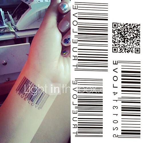 Barcode Two-dimensional Code Tattoo Stickers ...