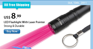 LED Flashlight With Laser Pointer