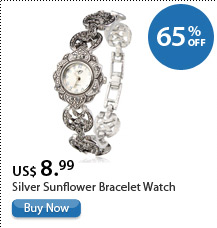 Silver Sunflower Bracelet Watch 