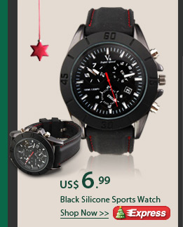 Black Silicone Sports Watch