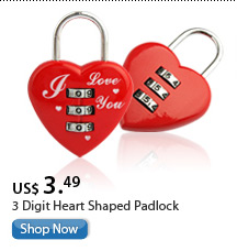 3 Digit Heart Shaped Padlock
