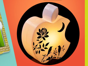 Floral Apple-Shaped Lamp
