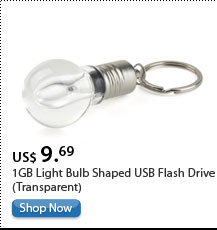 1GB Light Bulb Shaped USB Flash Drive (Transparent)
