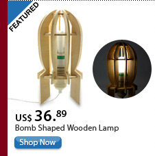 Bomb Shaped Wooden Lamp