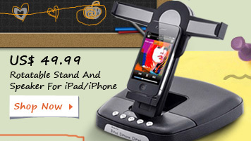 Rotatable Stand And Speaker For iPad/iPhone