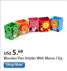 Wooden Pen Holder With Memo Clip