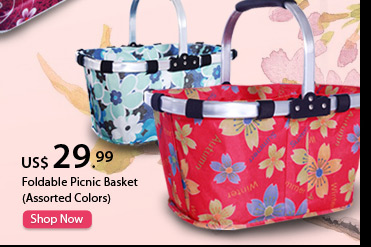 Foldable Picnic Basket (Assorted Colors)