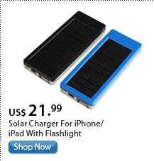 Solar Charger For iPhone/iPad With Flashlight