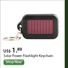 Solar Power Flashlight Keychain