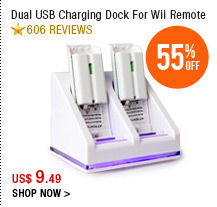 Dual USB Charging Dock For Wii Remote