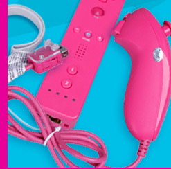 Remote and Nunchuk Controller + Case for Wii