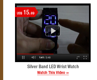Silver Band LED Wrist Watch