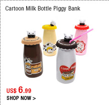Cartoon Milk Bottle Piggy Bank