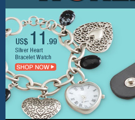 Silver Heart Bracelet Watch