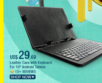 Leather Case with Keyboard for 10" Android Tablets