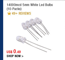14000mcd 5mm White Led Bulbs (10-Packs)