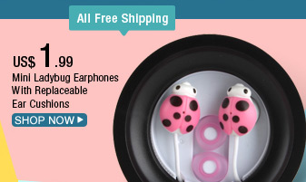 Mini Ladybug Earphones With Replaceable Ear Cushions