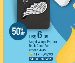 Angel Wings Pattern Back Case For iPhone 4/4S