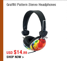 Graffiti Pattern Stereo Headphones